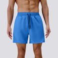 thumbnail image 6 of RYDCOT Mens Casual Shorts 9 inch Inseam Stretch Beach Shorts Elastic Waist Drawstring Summer Solf Shorts Sky Blue, 6 of 7