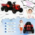 thumbnail image 7 of Xuanlur 24V Ride on Toy for Big Kids, 24V Ride on Tractor w/Remote Control, 400W Motor, Kids Electric Vehicles Ride On Tractor Car for Ages 3+, USB, LED light, Bluetooth, 3 Speed Adjustable (Red), 7 of 7