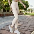 thumbnail image 4 of Women's High Waist Full-Length Workout Leggings - X Large, Ivory, 4 of 5