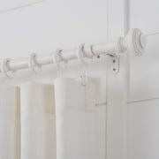 MODE Farmhouse Collection Adjustable Curtain Rod Set with Porch Doorknob Finials, Fits 24” to 60” Windows