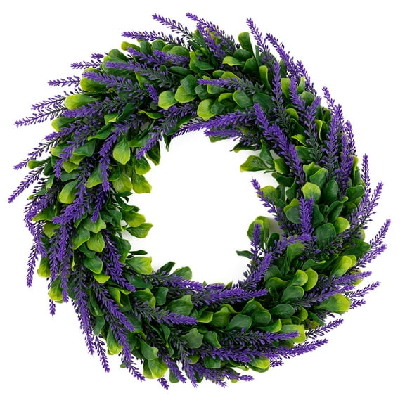 Lavender Wreath  Artificial Green Eucalyptus Wreath Home Decor Wedding Farmhouse 15 inches