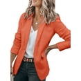 thumbnail image 3 of Haite Women Shawl Neck Button Blazers Slim Fit Single Breasted Cardigan Jacket Work Solid Color Open Front Business Jackets, 3 of 3