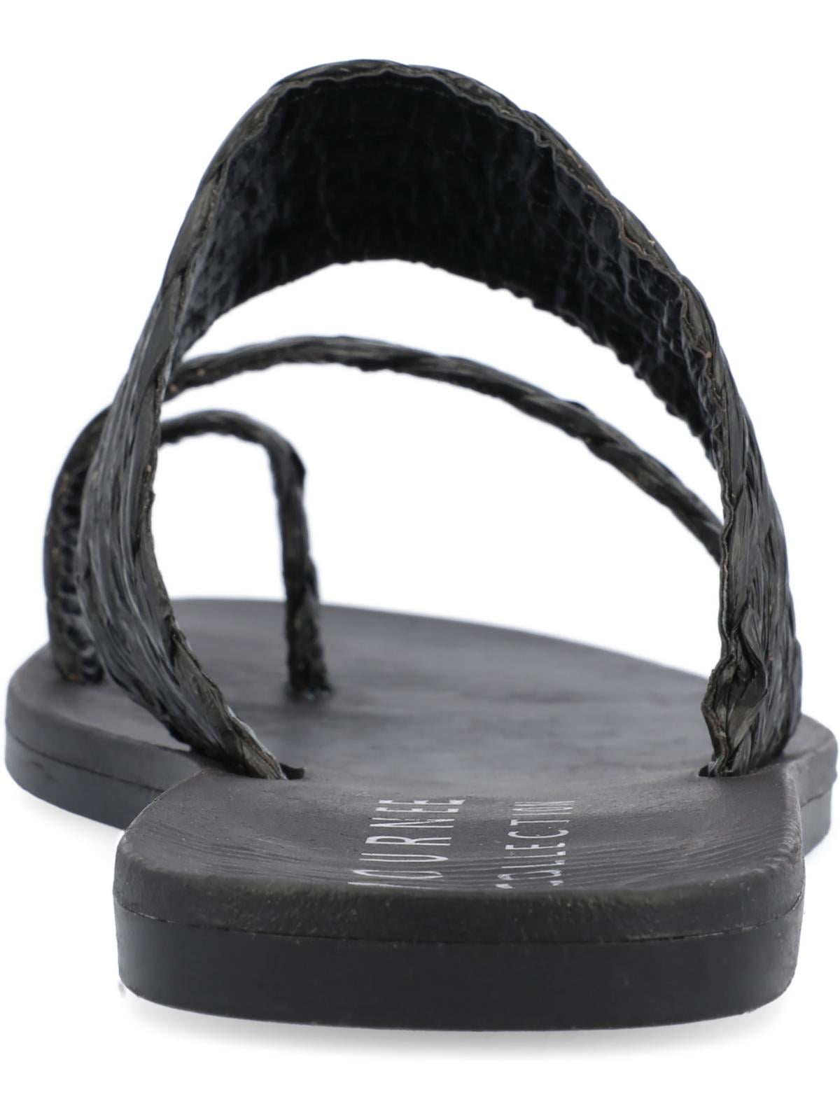 Journee Collection Womens Zindy Toe-Loop Flat Slide Sandals