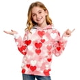 thumbnail image 3 of Sudadera con capucha para niña, para el Día de San Valentín, con estampado de color, de manga larga, informal, deportiva, con capucha, de manga larga, con inserciones en los hombros, blusa de poliéste, 3 of 6