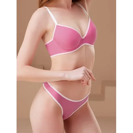 

Women‘s Fashion & Cozy Matching Lingerie Set Valentines Gifts Solid Comfort Bra & Thong Panty Women‘s Lingerie & Underwear