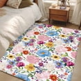thumbnail image 4 of Botanical Floral Area Rugs 3x5 ft Nature Flower Wild Flower Boho Plant Leaves Washable Rug Non Slip Indoor Carpet Absorbent Floor Mat for Living Room Bedroom Dining Room, 4 of 9