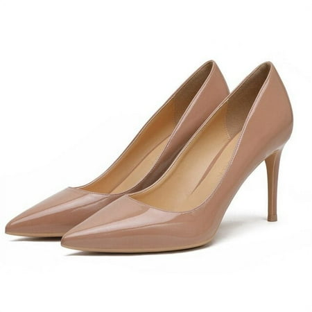 

YCNYCHCHY Patent Leather/Sheepskin Leather/Kid Suede/Silk High Heels Women Pumps Wedding Party Concise Spring New Pointed Toe Shoes