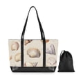 thumbnail image 7 of FORMRS Canvas Laptop Tote Bag for Women with 15.6" Computer Compartments Shoulder Handbag, Watercolor Seashells, 7 of 7