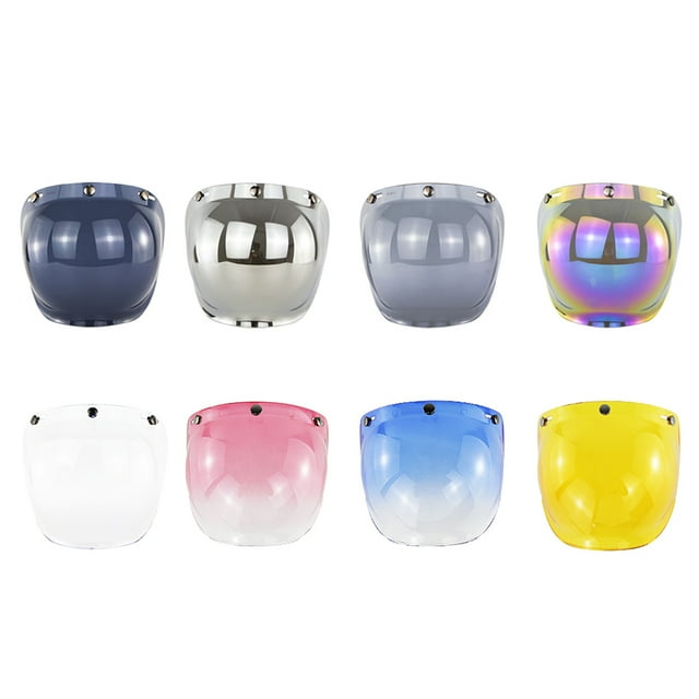 Visera de burbuja Bling Bling para casco abierto lente de PC 20 * 22,5 cm