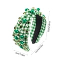 thumbnail image 3 of St Patrick's Day Headb ands Green Shamrock Knotted Hair B ands for Women Girls, Wide Top Knot Irish Day Parade Party Decoration Hair Hoop, 3 of 6