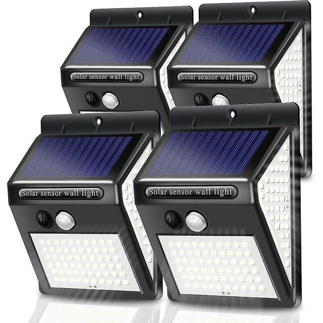 Luz solar para exteriores [luz solar de 3 modos con sensor de movimiento, luz solar LED superbrillante para exteriores, luz de pared de seguridad inalámbrica para jardín, patio, ga