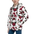 thumbnail image 2 of Pofeuu Rose Flowers Print Kids Pullover Hoodies Warm Thick Hooded Sweatshirt with Packet for Boys Girls-Large, 2 of 6
