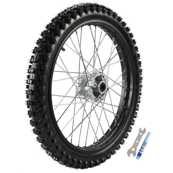 70/100-19 Front Dirt Bike Wheel Assembly with Tire Rim & 15mm Bearings – Fits Pit Bikes, Trail Off-Road Motorcycles, Motocross CRF SSR TTR Apollo 125cc 140cc 150cc 160cc 200cc