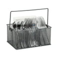 thumbnail image 5 of Mind Reader Utensil Holder, Silverware Organizer, Caddy, Metal, 7"L x 7"W x 5"H, Grey, 5 of 8