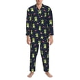 thumbnail image 3 of Lsque Dinosaur Astronaut Pattern Long Sleeve Pajama Set for Men - Soft 2-Piece Sleepwear and Loungewear Set with Pockets, Comfy Nightwear-Large, 3 of 7