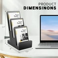 thumbnail image 2 of 3-Tier Pine Wood Literature Holder Black Trifold Brochure Organizer Countertop Book Display Rack Pamphlet Display Stand Flyer Holder Literature Holder for Magazine Booklets Pamphlet Menu, 2 of 7