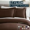 thumbnail image 2 of Hotel Luxury 3 Piece Duvet Cover Set 1500 Series Egyptian Quality Double Brushed Microfiber, Queen, Brown, 2 of 9