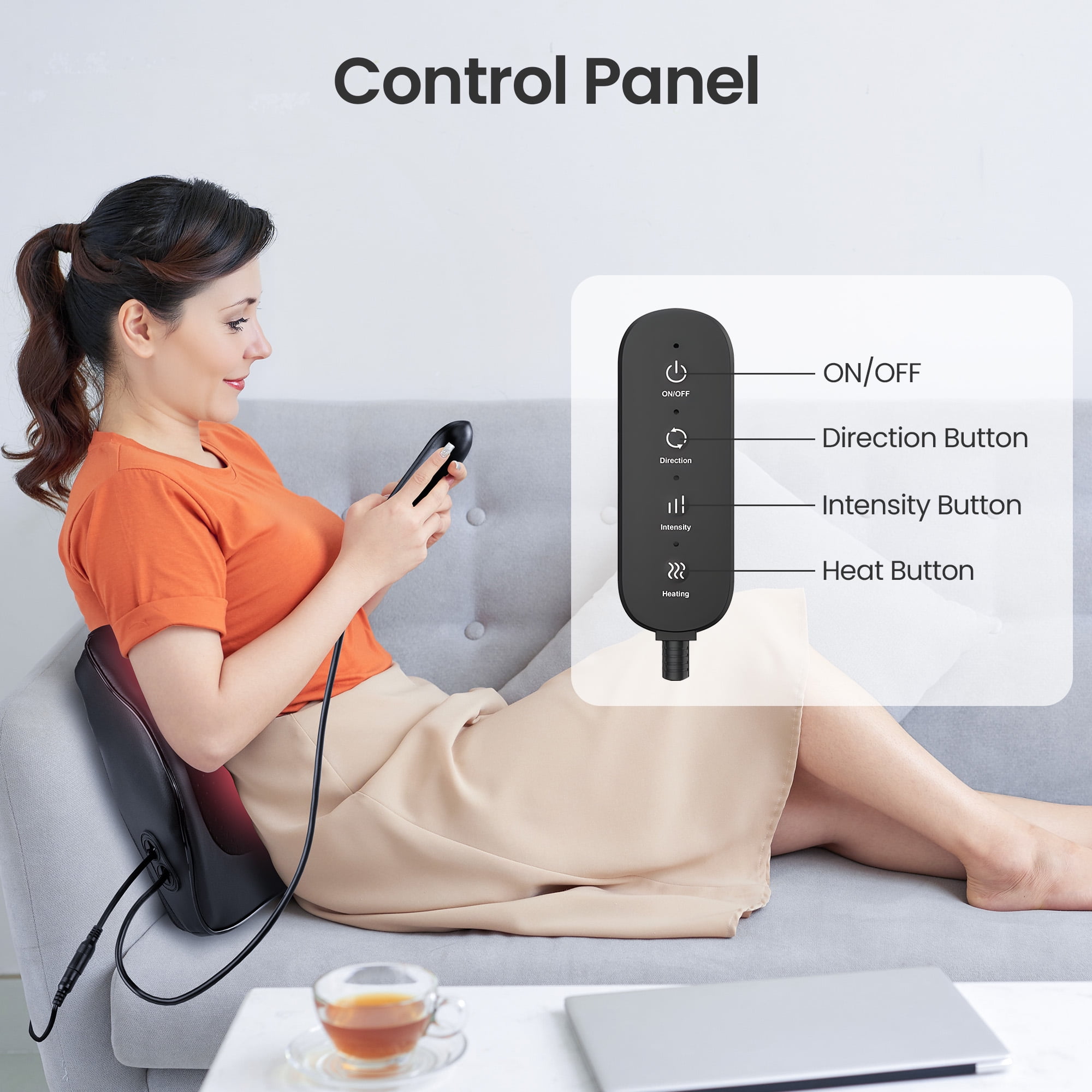 Suerbeaty Neck and Back Massager for Relief Deep Tissue with Heat, Shiatsu Shoulder Massager with Bi-Directional Rotating Head for Neck, Back, Shoulders, and Legs, Gift for Mom Dad
