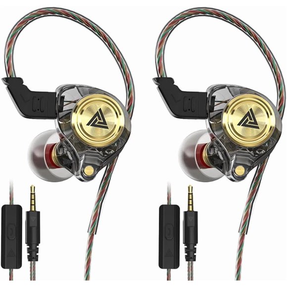 czcpp-Wired Gaming Earbuds, Ak3file in Ear Monitors, Deep Bass Sound Wired Earbuds, HiFi in Ear Headphones with 1DD 10mm Dynamic Driver, IEM for Music Gaming Video Calling (with Mic, Black+Black)