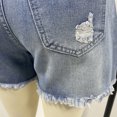thumbnail image 3 of LYMAYTER Women's Breaking Denim Shorts for S-XL High Waisted Jean Shorts Stretchy Cowboy Shorts, 3 of 7