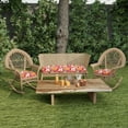 thumbnail image 2 of Jordan Manufacturing 3-Piece Avianna Saxony Red Floral Tufted Outdoor Cushion Set with 1 Wicker Bench Cushion and 2 Wicker Seat Cushions, 2 of 12