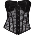 thumbnail image 2 of Corset Lavish Lace Corset Tops for Women Lingerie, Bustier and Plus Size Black XL, 2 of 5