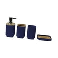 thumbnail image 5 of Fiocias 4 Pieces Bathroom Accessories Set Modern Decorative Home Drain Soap Dish Stylish Dark Blue, 5 of 9
