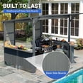 thumbnail image 3 of 9X10FT Hardtop Grill Gazebo, Lean to Outdoor BBQ Gazebo with Storage Shelves and Expansion Platform, Galvanized Steel Permanent Hard top Grill Canopy for Patio Backyard Lawn Garden -Grey, 3 of 5