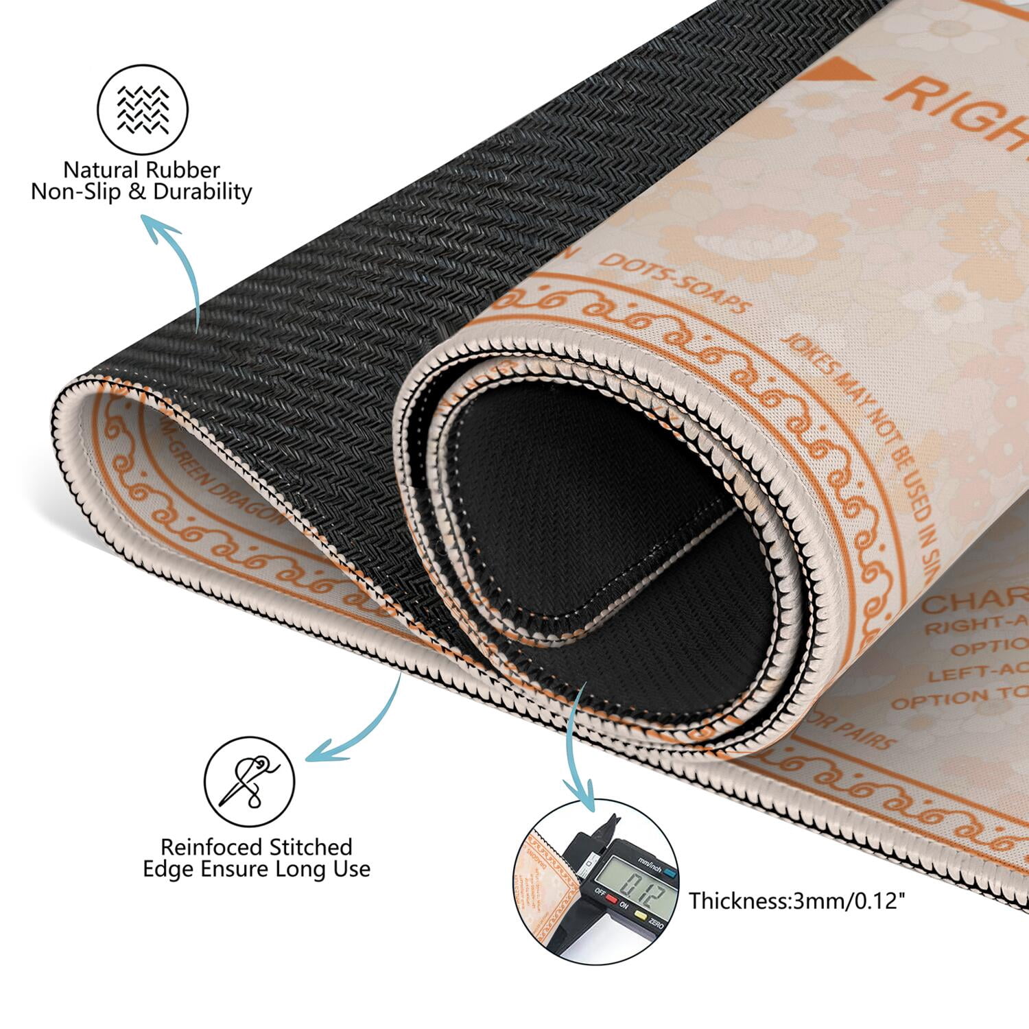 Floral Mahjong Mat with Rules, 31.5*31.5in Anti Slip American Mahjong Mat for Table, Noise Reduction, Neoprene Mah jongg Mats with Carrying Bag & 3 Dices, Mahjong Supplies Gift, Board Tile Games Mats