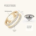 thumbnail image 4 of Apaison 925 Sterling Silver 2 mm Two Row Moissanite Rings For Women Wedding Gold Plated Bridal Gifts, 4 of 6