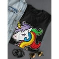 thumbnail image 3 of Colorful Unicorn Design  Shaped T-Shirt Women -Image by Shutterstock, Female XX-Large, 3 of 4