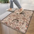 thumbnail image 3 of Boho Light Brown Vintage Patterned Country Carpet Welcome Door Mat Decorative Doormat Farmhouse Low-Profile Floor Rug Switch Mat for Home Indoor Outdoor Decorations 17 X 30 Inch, 3 of 6