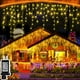 thumbnail image 2 of Luces LED navideñas de 24 V con voltaje de seguridad, decoración para exteriores, cortina de hadas de color blanco cálido, cadena de luces de 20 m, 864 LED, Año Nuevo, 2 of 4