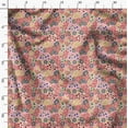 thumbnail image 3 of Soimoi Floral Print - Orange, Pure Silk Fabric - 42 Inch Wide, 1 Yard, Lightweight Material, Perfect For Elegant Dresses, Sarees, Scarves, 3 of 6