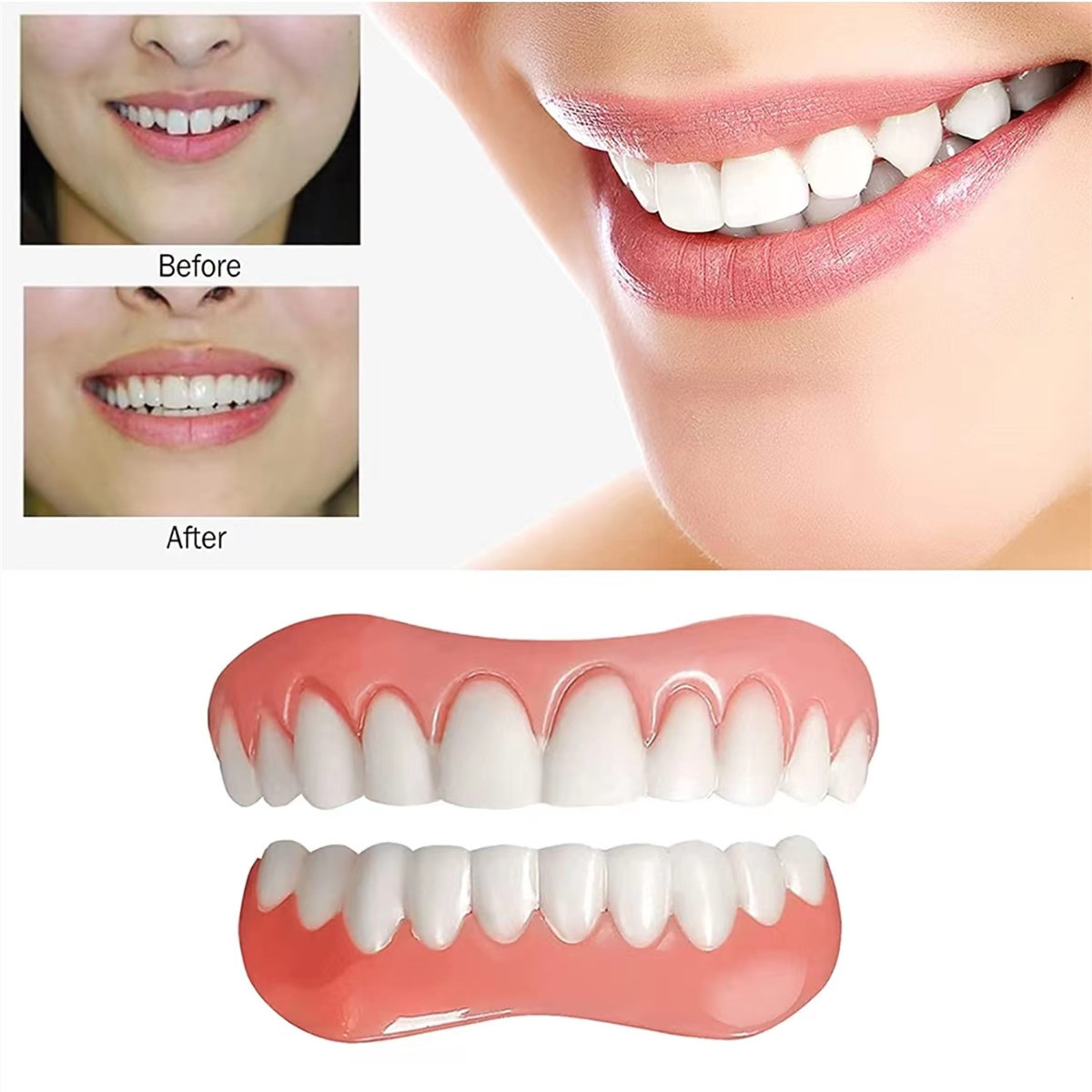 2 Sets of Dentures, Upper and Lower Jaw Dentures, Natural and Comfortable, Protect The Teeth, and Regain A Confident Smile