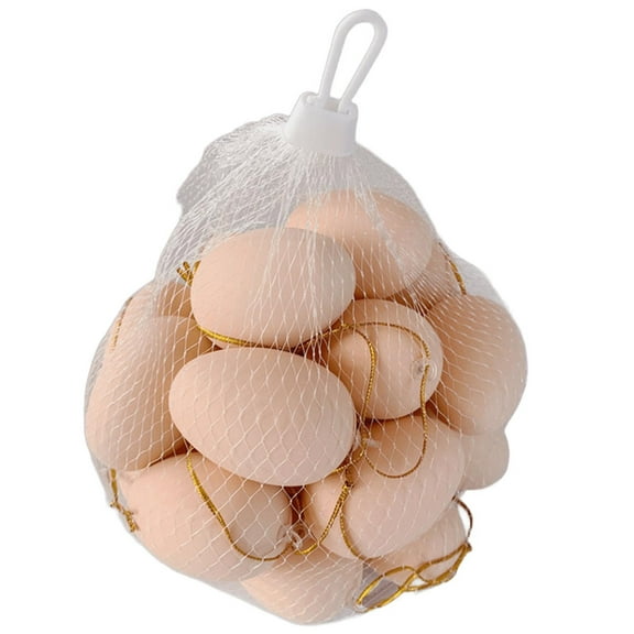 SLYNSHome 20 Pcs - Easter Eggs Decoration Easter Gifts Toys for Kids Cute Blank Eggs DIY Hand-painted Ornament Crafts Toy for Boys & Girls Easter Party Games (Beige)