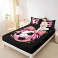 thumbnail image 3 of Erosebridal Pink Bowknot Full Size Sheets For Girls,Football Games Bed Sheets For Kids 4-Piece, 3 of 6