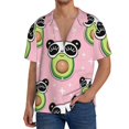 thumbnail image 1 of Fotbe Panda Avocado Camisa Estampada de Manga Corta para Hombre, Casual de Verano, Estilo Playero, Sin Arrugas-4X-Large, 1 of 5