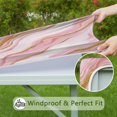 thumbnail image 6 of Pink Marble Gold Line Pattern Square Fitted Tablecloth with Elastic Edge,Square Table Cover,Washable Elastic Table Cover for Home Kitchen Party Decor 34"x34", 6 of 6