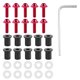 thumbnail image 1 of 10 piezas de pernos y arandelas para parabrisas de motocicleta, kit de montaje de carenado universal para motocicleta, color rojo, 1 of 14