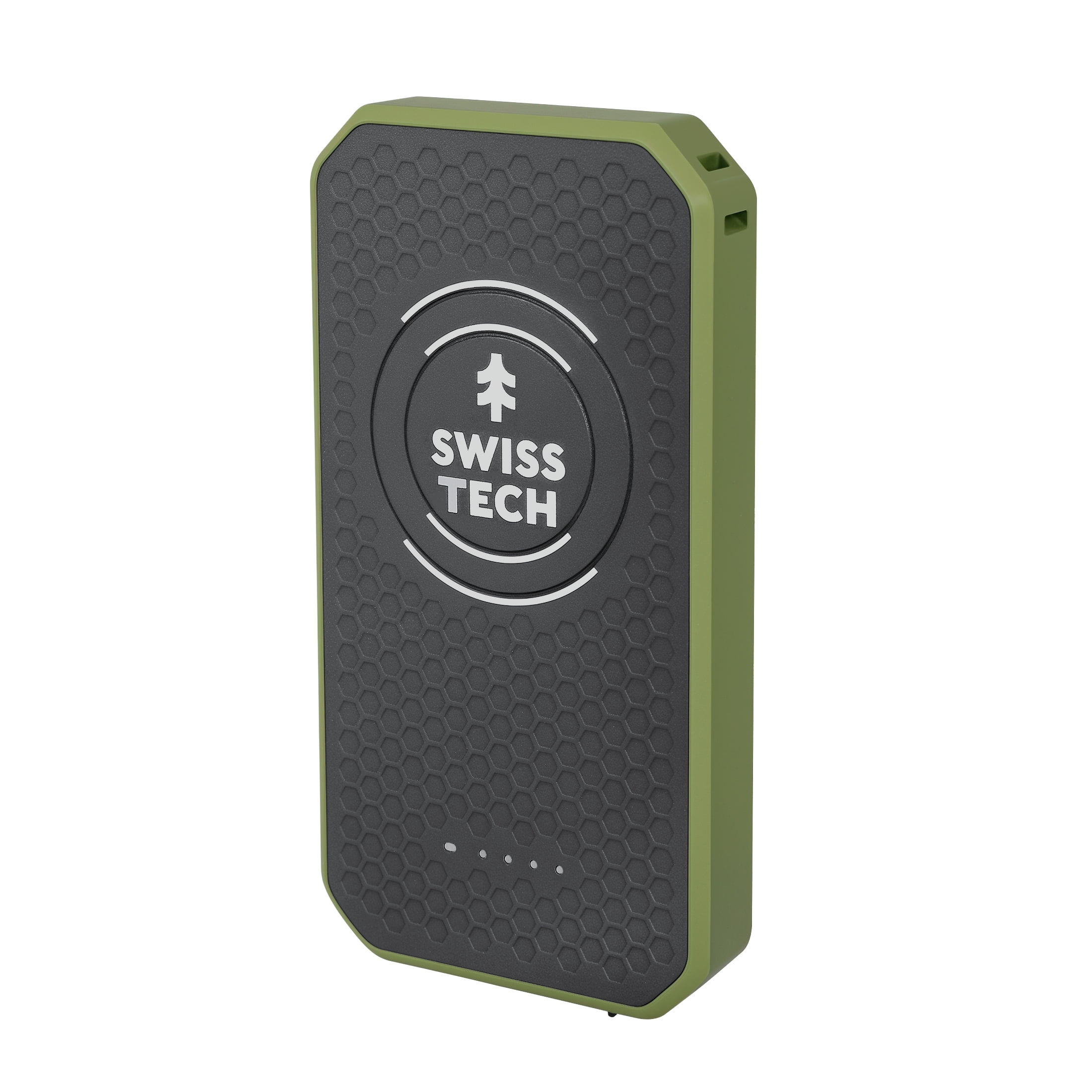 Swiss Tech 10,000 mAh Portable Wireless Power Bank, IPX4 Weatherproof & Drop Resistant, USB-C and USB-A