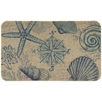 CounterArt "Coastal Sketch" Decorative Low Profile Indoor/Outdoor Floor Mat 29.5” by 17.75”.