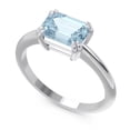 thumbnail image 2 of 2.50 Carat Emerald Cut Blue Topaz Gemstone Lovely Solitaire Bridal Ring for Women Solid 14K White Gold Size 8 by Diamond-Capitals, 2 of 8
