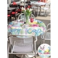thumbnail image 4 of Outdoor Tablecloth with Umbrella Hole and Zipper, Easter Round Table Cloth 54 Inch Waterproof Tablecloth, Spring Colorful Bunny Eggs Flowers Polka Dot Plaid Picnic Table Cover for Patio Camping, 4 of 7