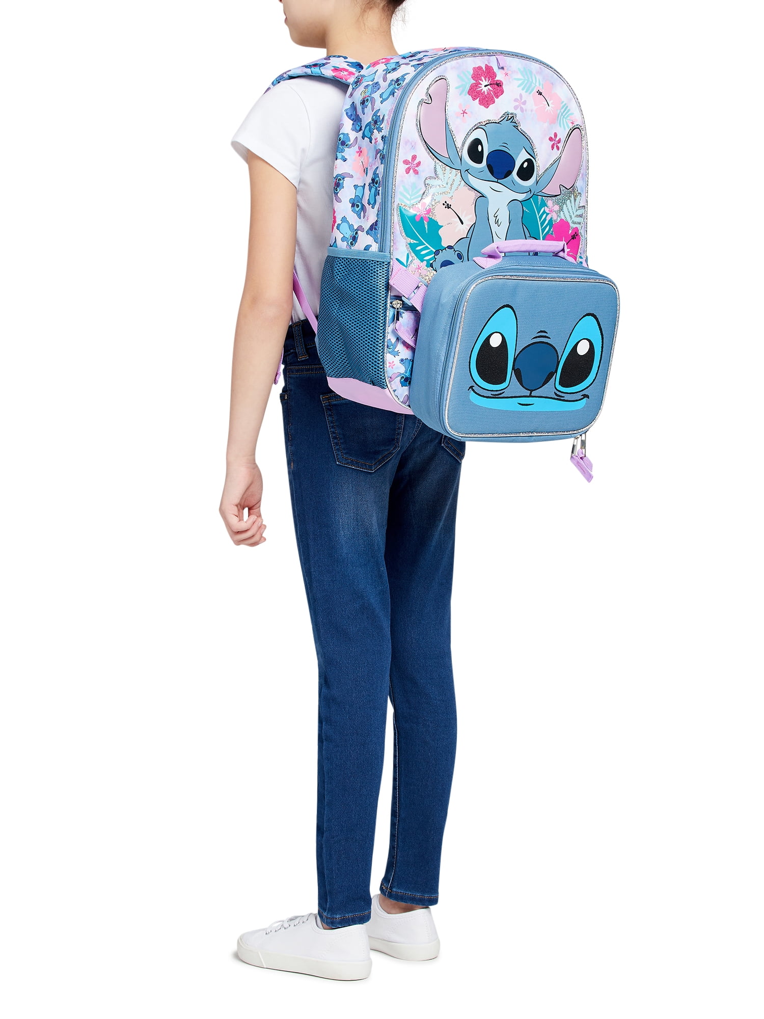 Fast Forward Lilo and Stitch Backpack with Lunch Box - Bundle with 16” Lilo  and Stitch Backpack, Lilo and Stitch Lunch Bag, Water Bottle, Stickers 