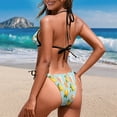 thumbnail image 5 of Uourmeti Women's Halter Triangle Bikini Set - Orange & Daisy Fruit Print, Tie Side Two Piece Swimsuit for Beach Vacation & Pool Party, 5 of 9