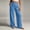 Blue women wide leg pants a1, variant on Usloyux Women's Wide Leg High Waisted Flowy Palazzo Pants with Elastic Waistband Casual Summer Beach Workwear Trousers, Blue S