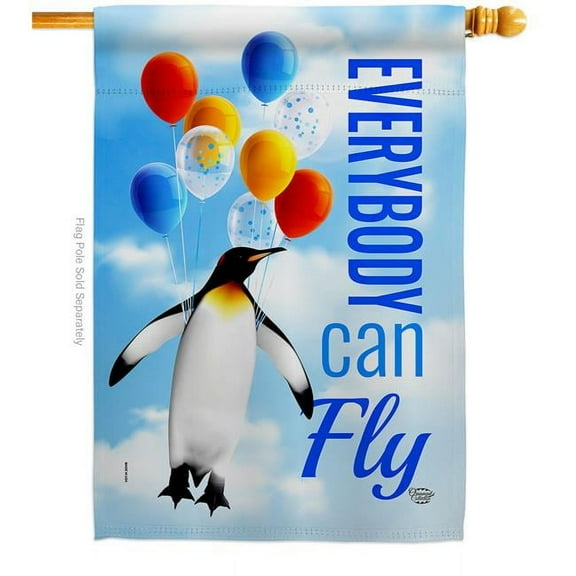 Ornament Collection H192613-BO 28 x 40 in. Everybody Can Fly Sweet Life Inspirational Double-Sided Decorative Vertical House Flags - Decoration Banner Garden Yard Gift