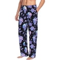 thumbnail image 2 of Daiia flower Skull crystal Men's Sleep Pant with Pockets and Drawstring,Pajama Pants-Large, 2 of 9