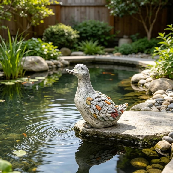 Resin Duck Sculpture Garden Statue Outdoor Home Decor